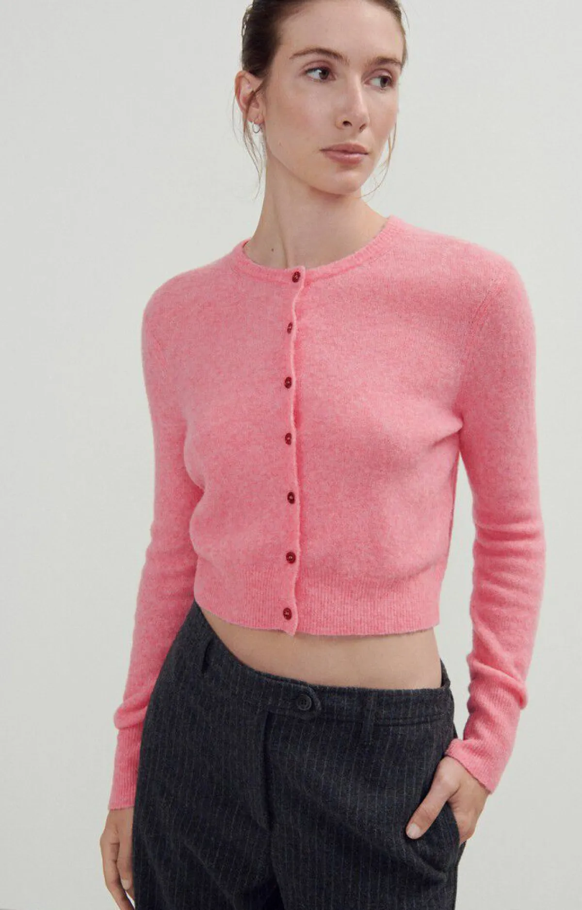 Damen American Vintage |Damencardigan Razpark Candy Pink Meliert