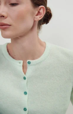 Damen American Vintage |Damencardigan Razpark Wassergrun Meliert