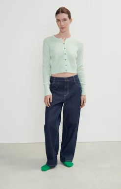 Damen American Vintage |Damencardigan Razpark Wassergrun Meliert