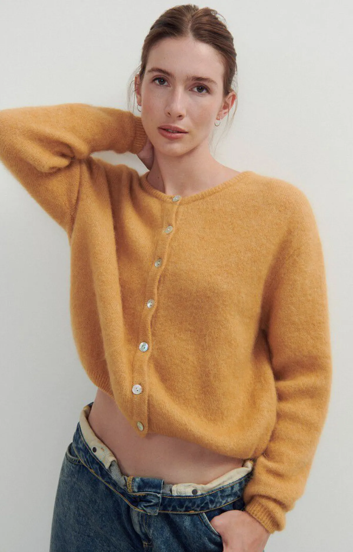 Damen American Vintage |Damencardigan Vitow Croissant Meliert