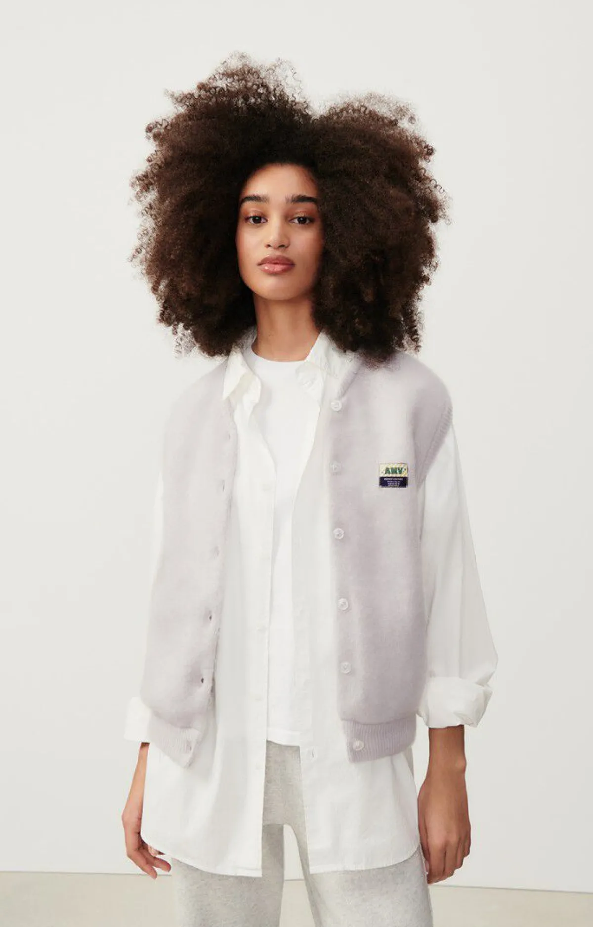 Damen American Vintage |Damencardigan Vitow Blaues Dragee Meliert