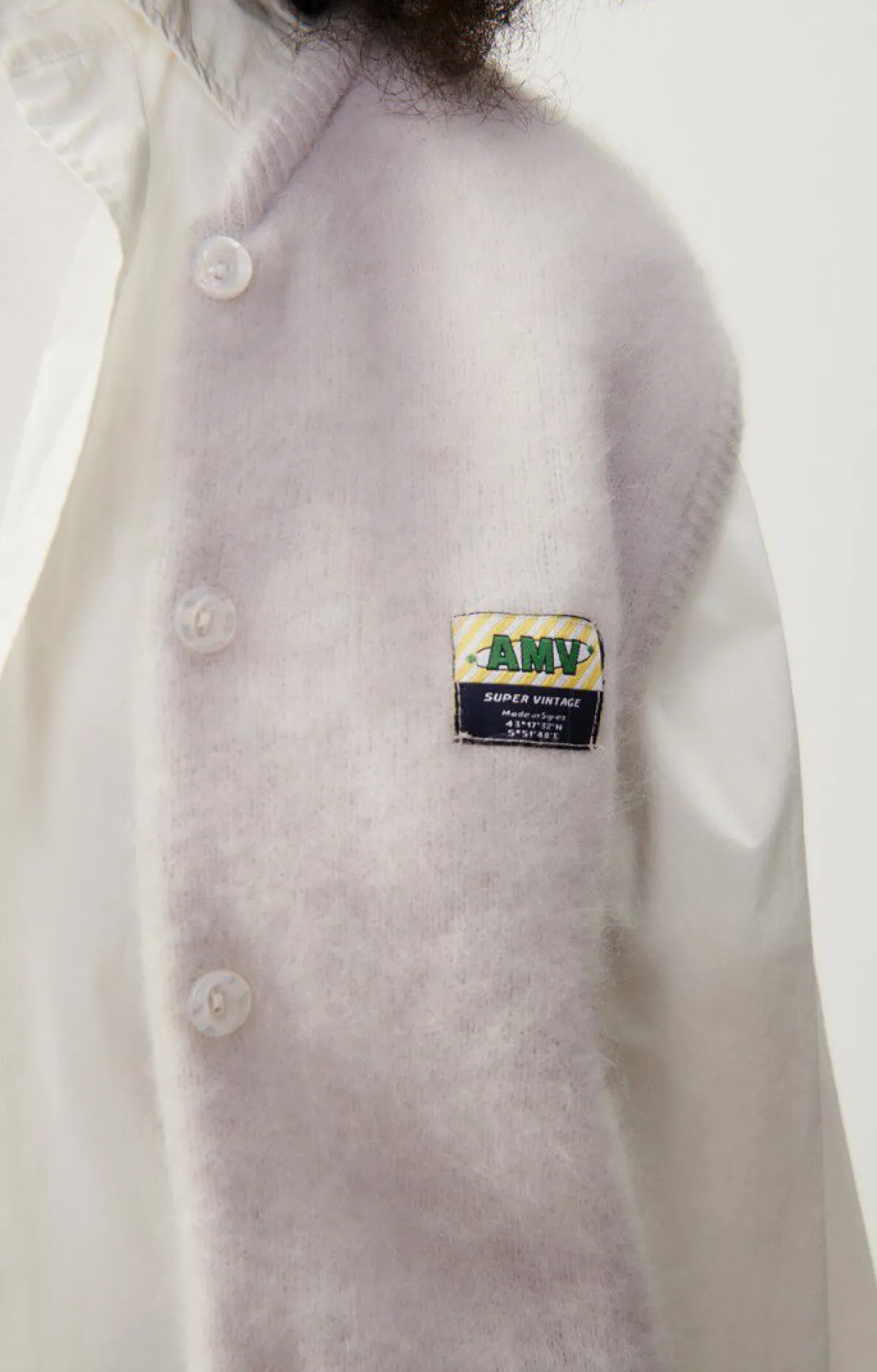 Damen American Vintage |Damencardigan Vitow Blaues Dragee Meliert