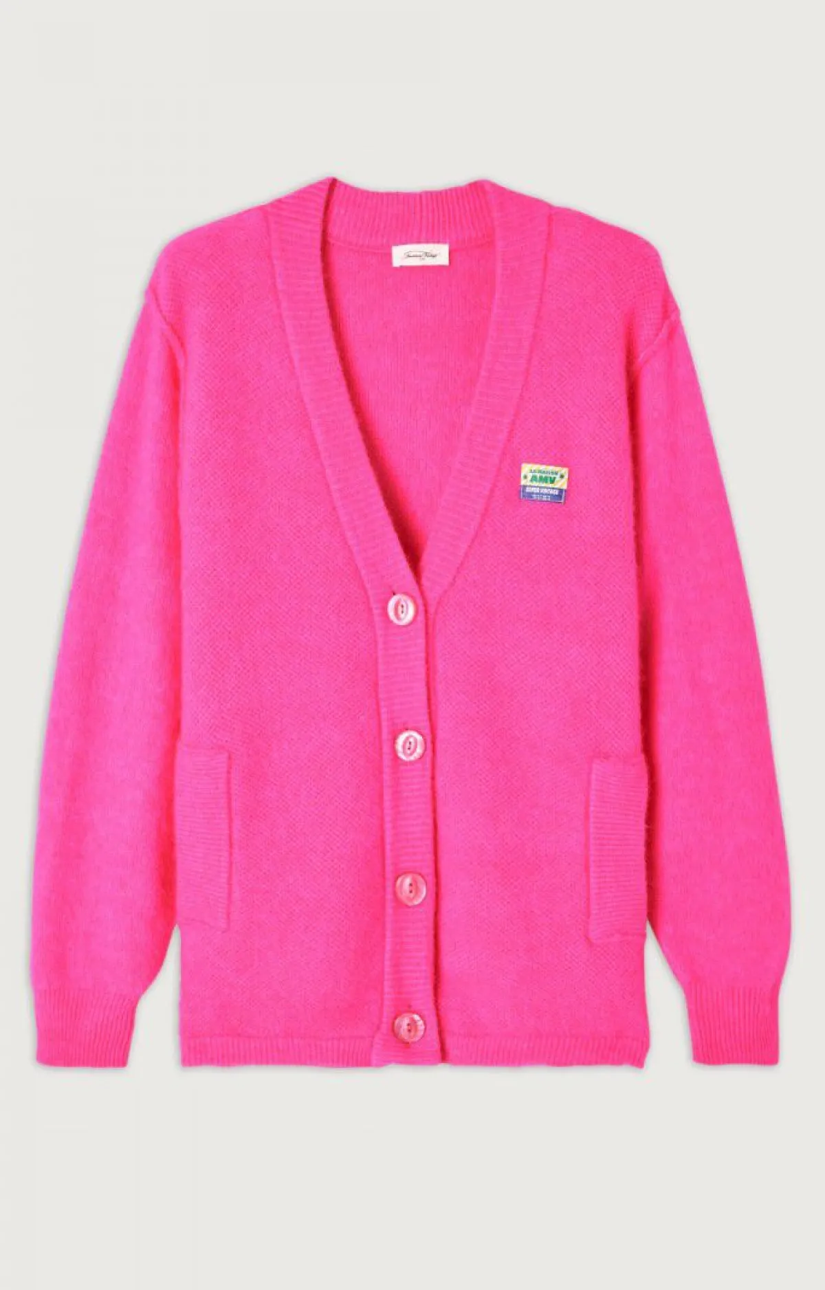 Damen American Vintage |Damencardigan Vitow Neon Pink Meliert
