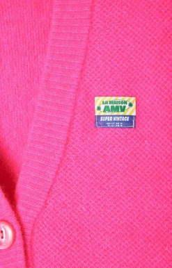 Damen American Vintage |Damencardigan Vitow Neon Pink Meliert