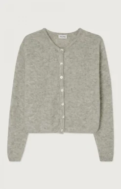 Damen American Vintage |Damencardigan Vitow Hellgrau Meliert