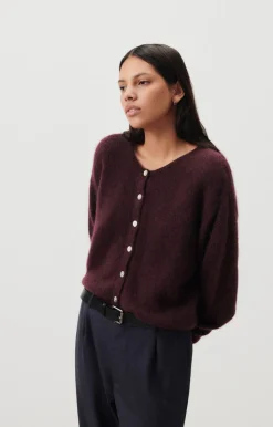 Damen American Vintage |Damencardigan Vitow Mahagoni Meliert