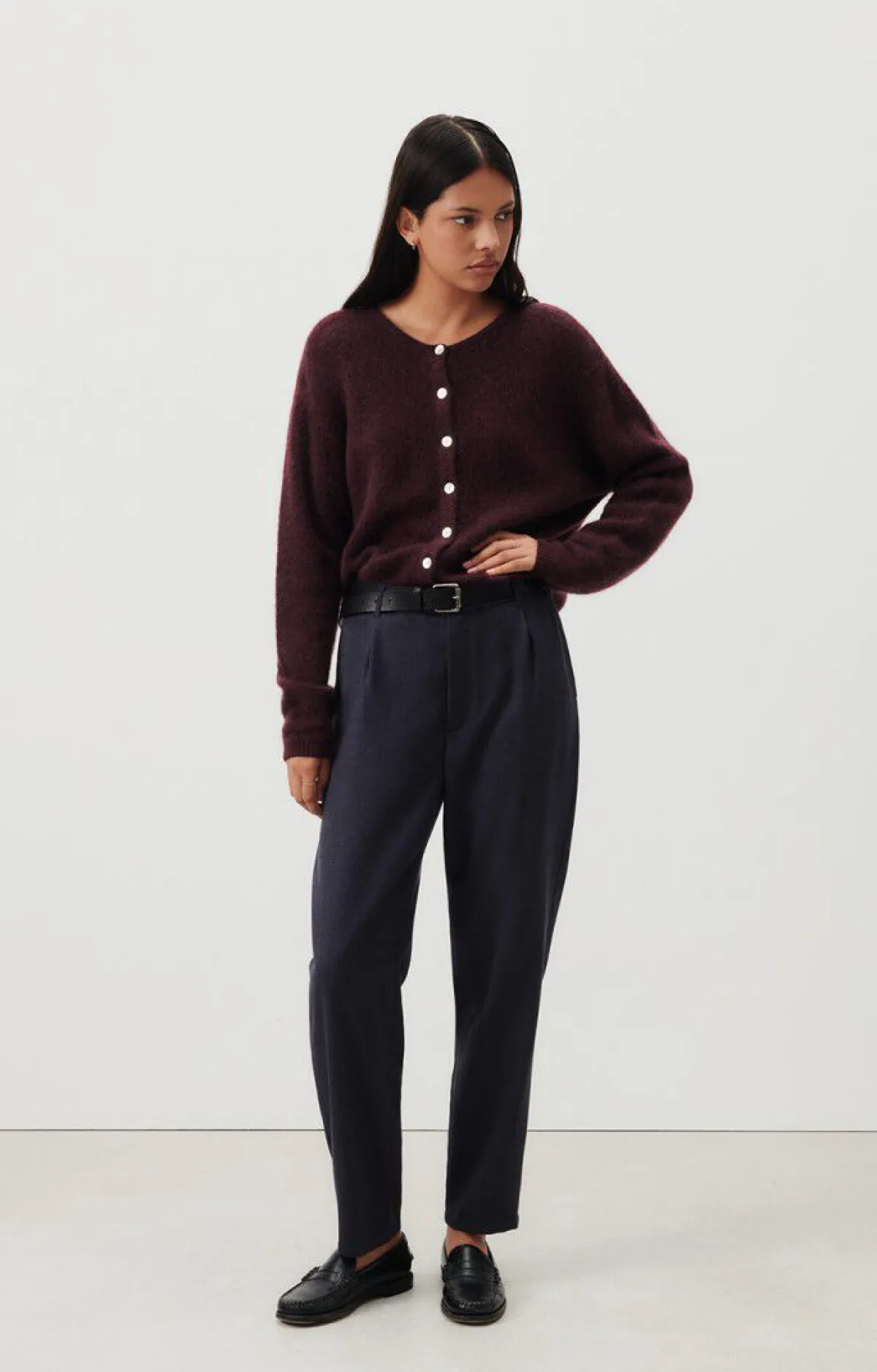 Damen American Vintage |Damencardigan Vitow Mahagoni Meliert