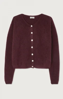 Damen American Vintage |Damencardigan Vitow Mahagoni Meliert