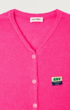 Damen American Vintage |Damencardigan Vitow Neon Pink Meliert
