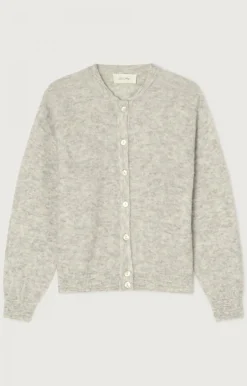 Damen American Vintage |Damencardigan Zabidoo Hellgrau Meliert