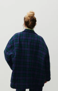 Damen American Vintage |Damenjacke Yuzy Gruner Lila Tartan