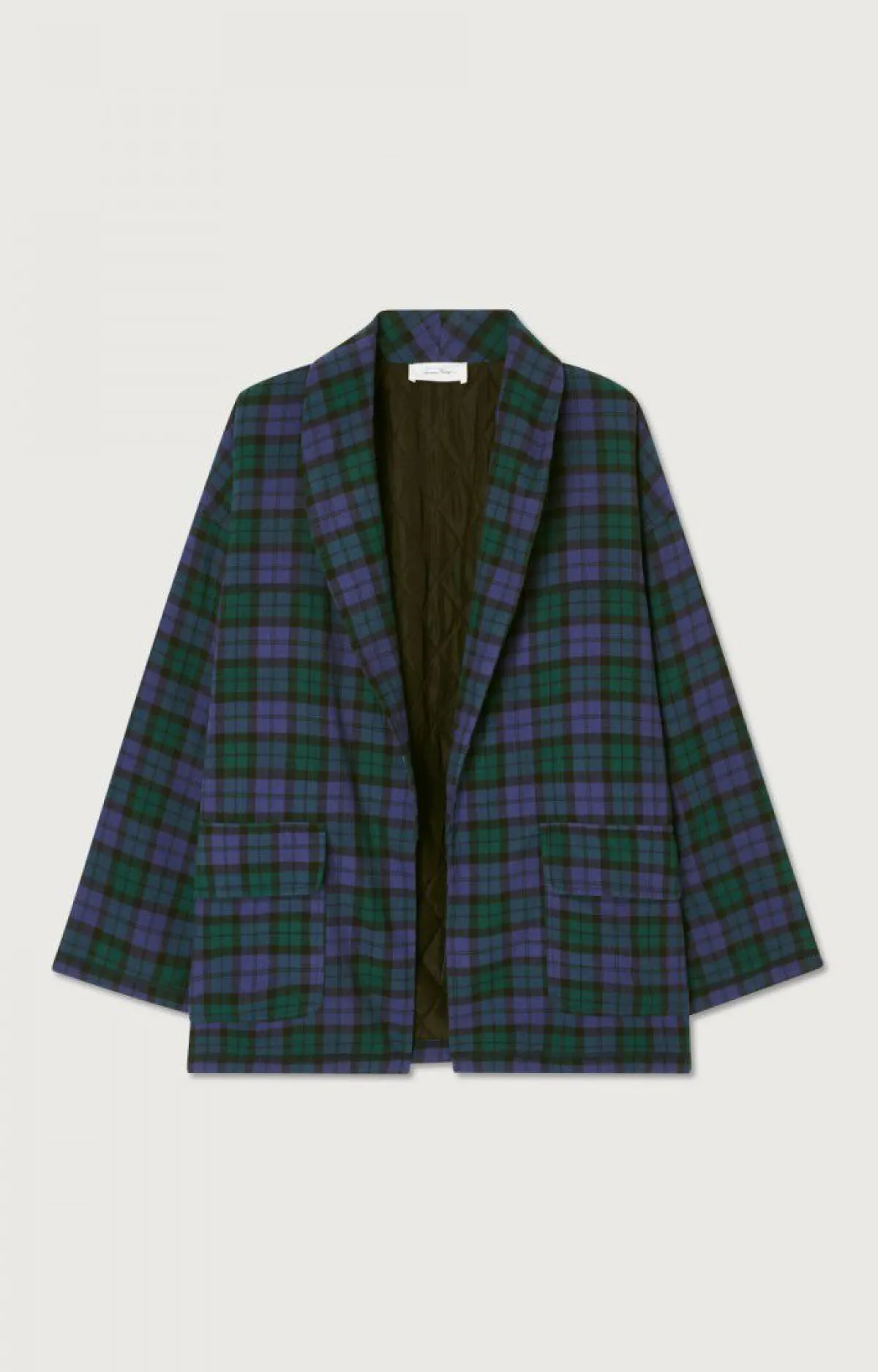 Damen American Vintage |Damenjacke Yuzy Gruner Lila Tartan