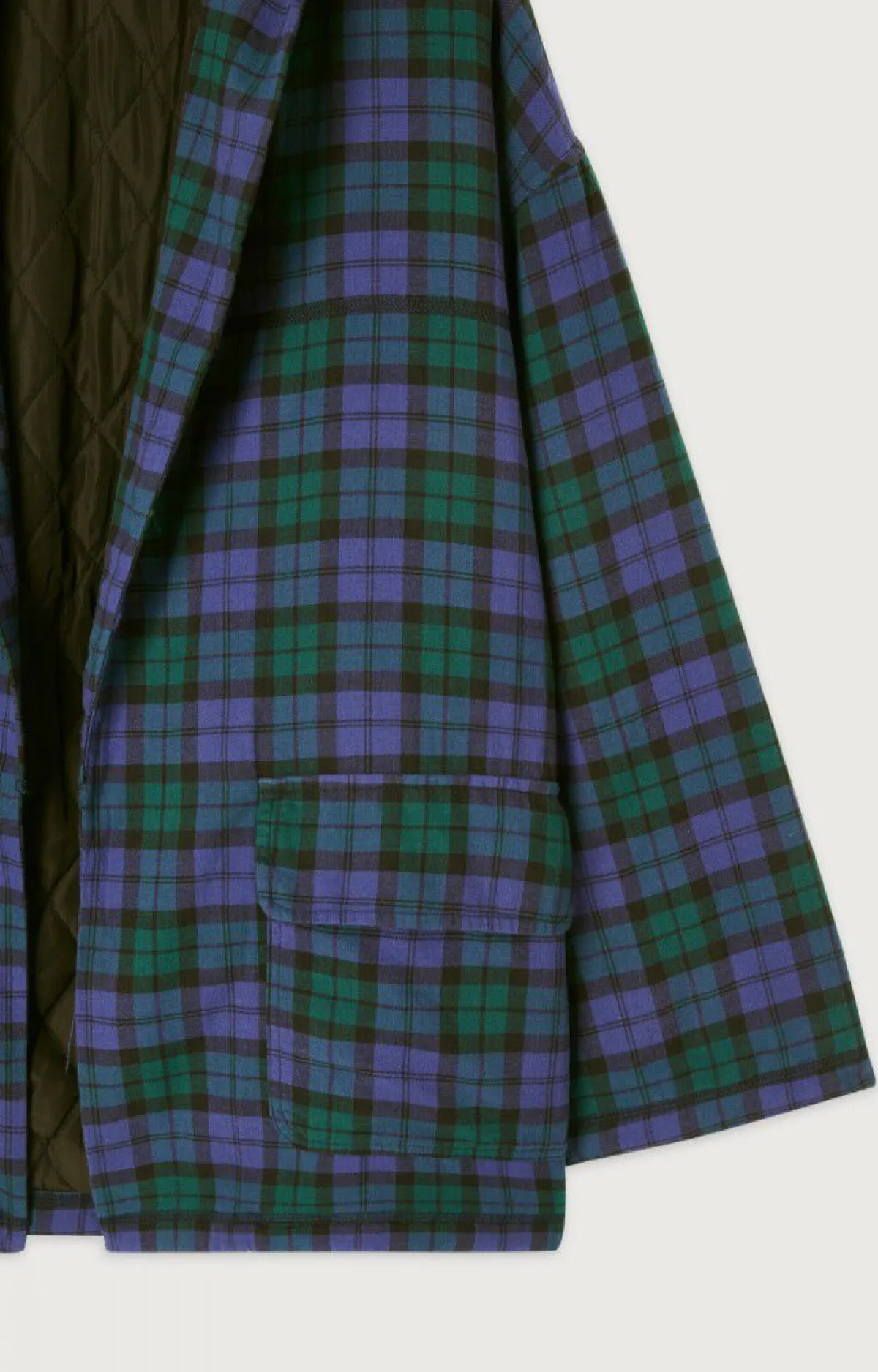 Damen American Vintage |Damenjacke Yuzy Gruner Lila Tartan