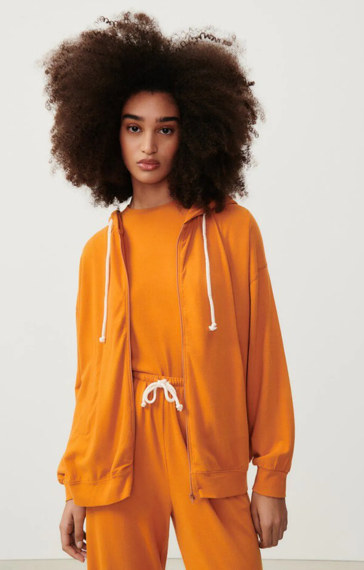 Damen American Vintage |Damenkapuzenpullover Ypawood Kurbis Meliert