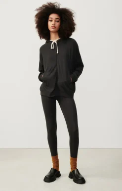 Damen American Vintage |Damenkapuzenpullover Ypawood Kohlenstoff Meliert