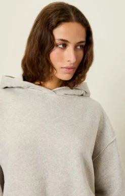 Damen American Vintage |Damenkapuzensweatshirt Ganow Hellgrau Meliert