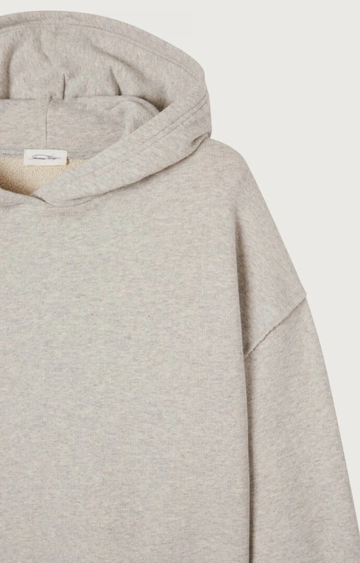 Damen American Vintage |Damenkapuzensweatshirt Ganow Hellgrau Meliert