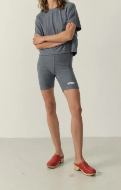 Damen American Vintage |Damen-Kurze Hose Ypawood Anthrazit Meliert