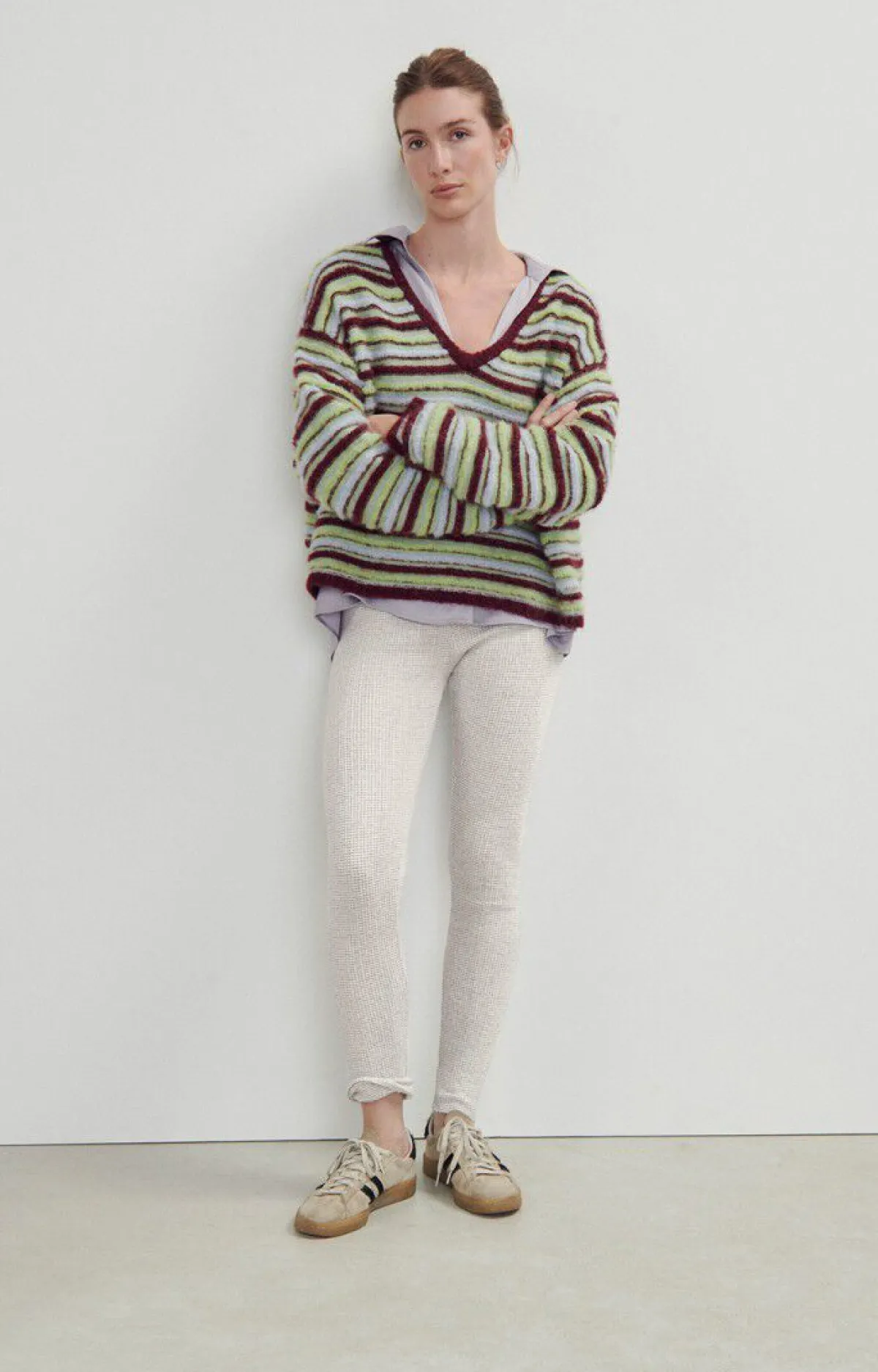 Damen American Vintage |Damenleggings Gykotown Graue Fliesen