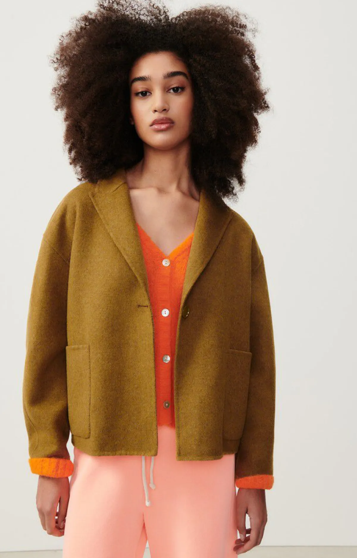 Damen American Vintage |Damenmantel Dadoulove Kamel Meliert