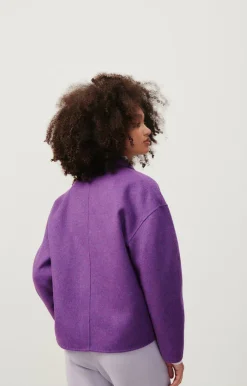 Damen American Vintage |Damenmantel Dadoulove Aubergine Meliert