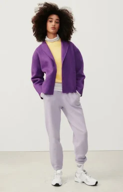 Damen American Vintage |Damenmantel Dadoulove Aubergine Meliert