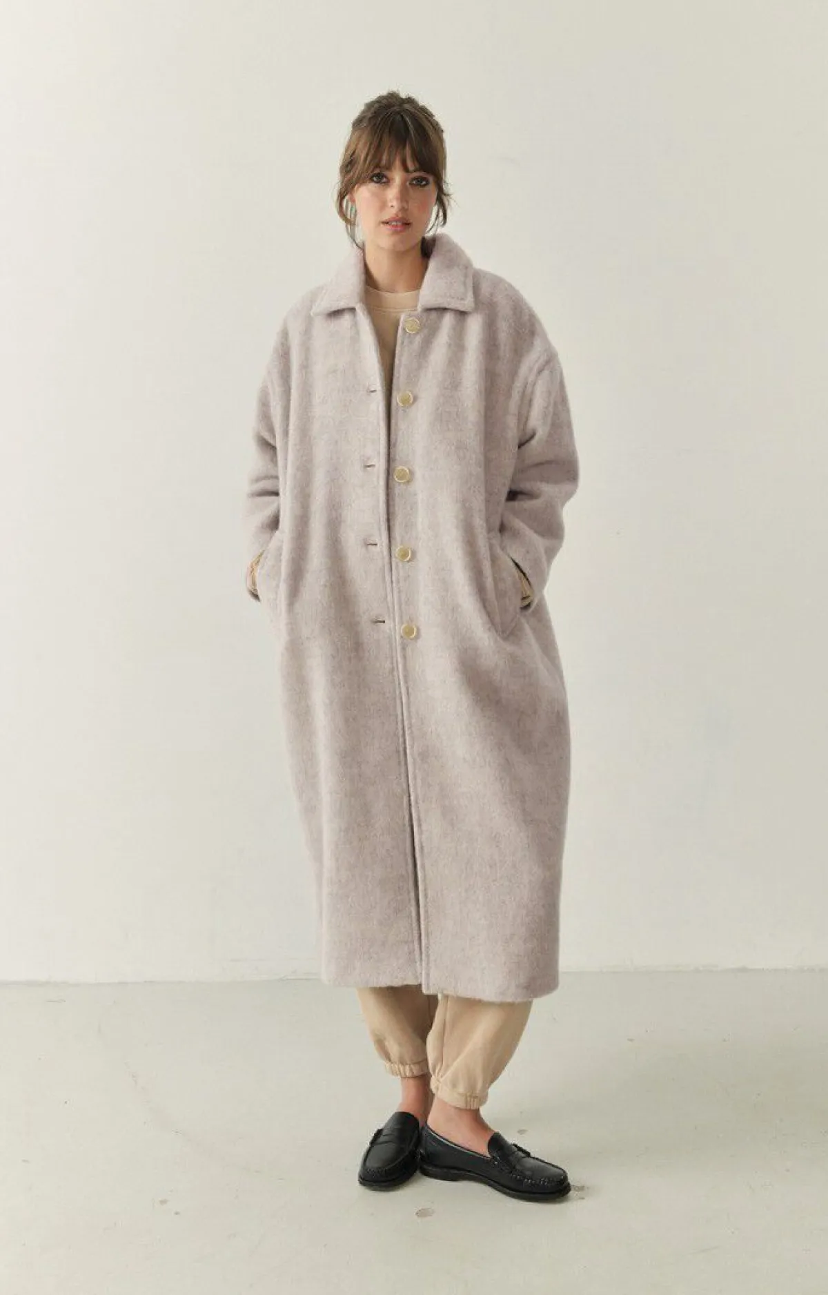 Damen American Vintage |Damenmantel Roly Grau Meliert