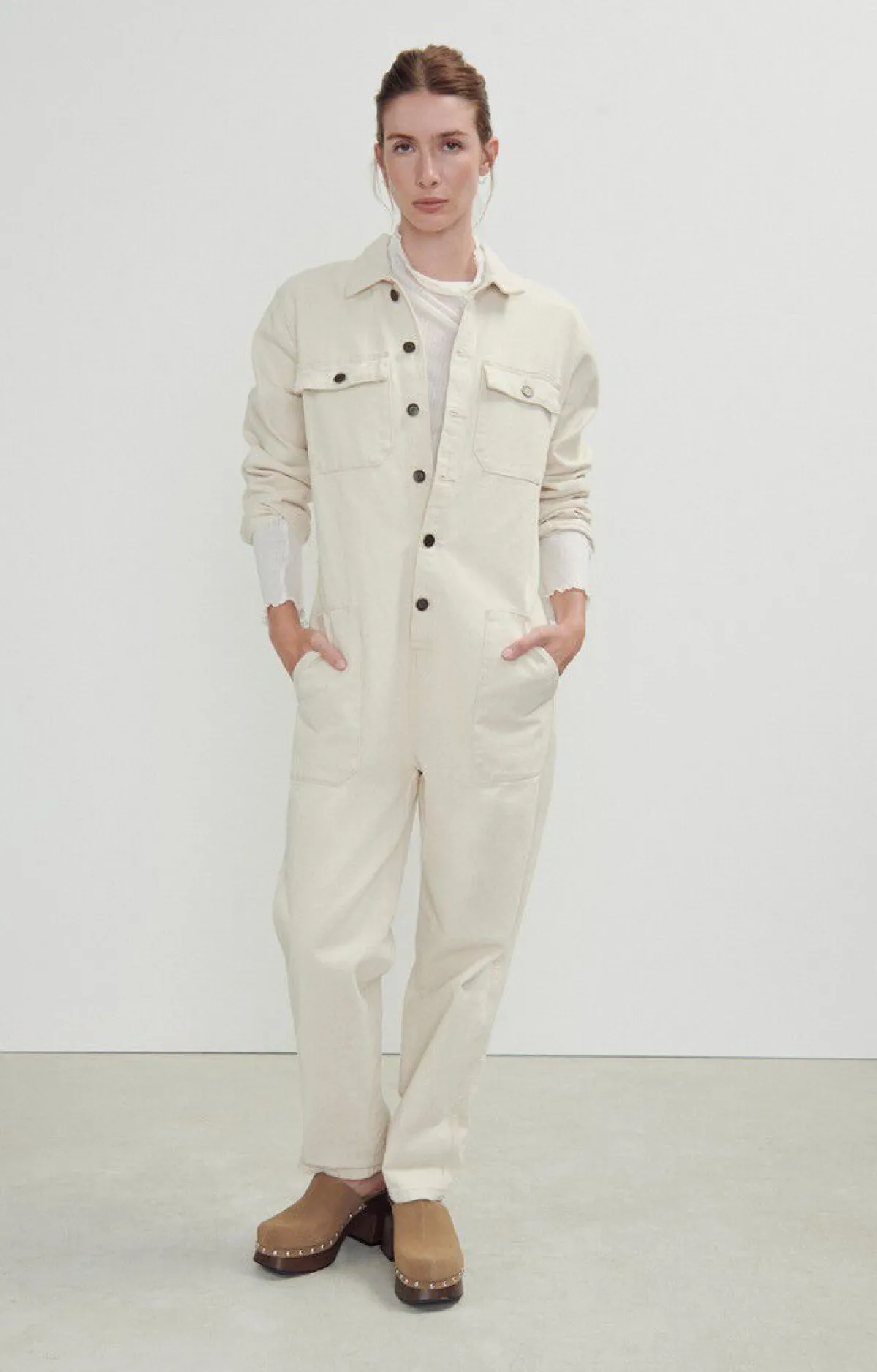 Damen American Vintage |Damenoverall Snopdog Ecru