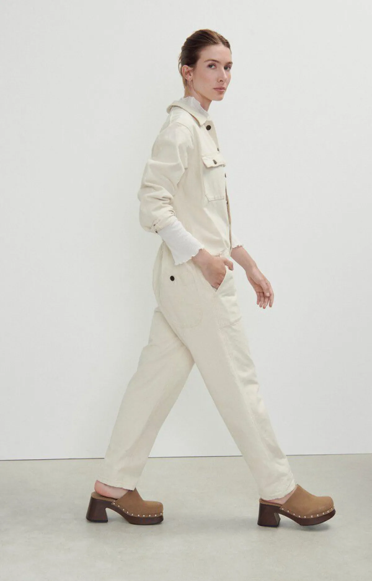 Damen American Vintage |Damenoverall Snopdog Ecru