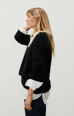Damen American Vintage |Damenpullover Cikoya Schwarz Meliert