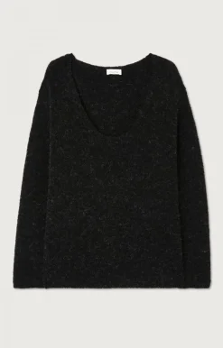 Damen American Vintage |Damenpullover Cikoya Schwarz Meliert