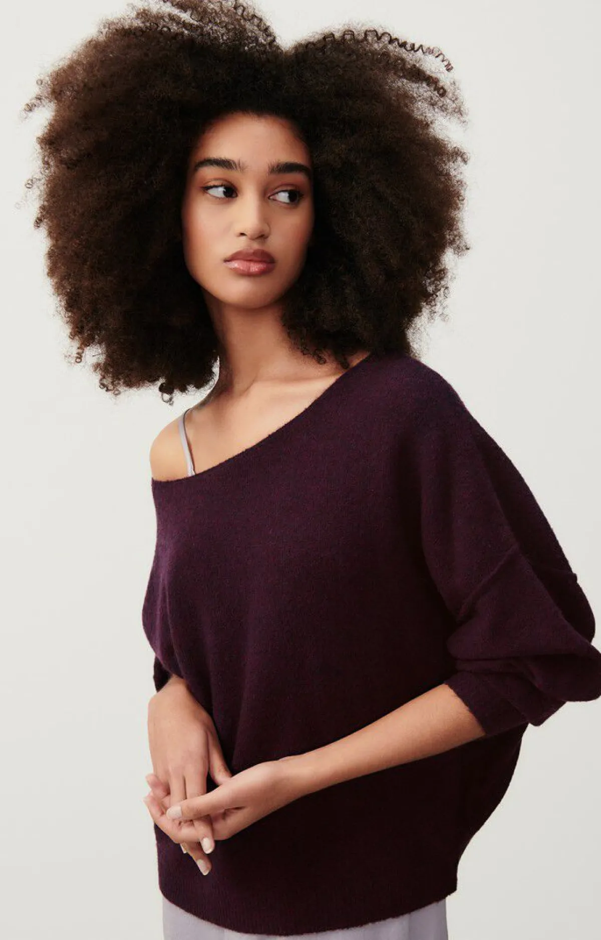Damen American Vintage |Damenpullover Damsville Moussaka Meliert Schwarzer