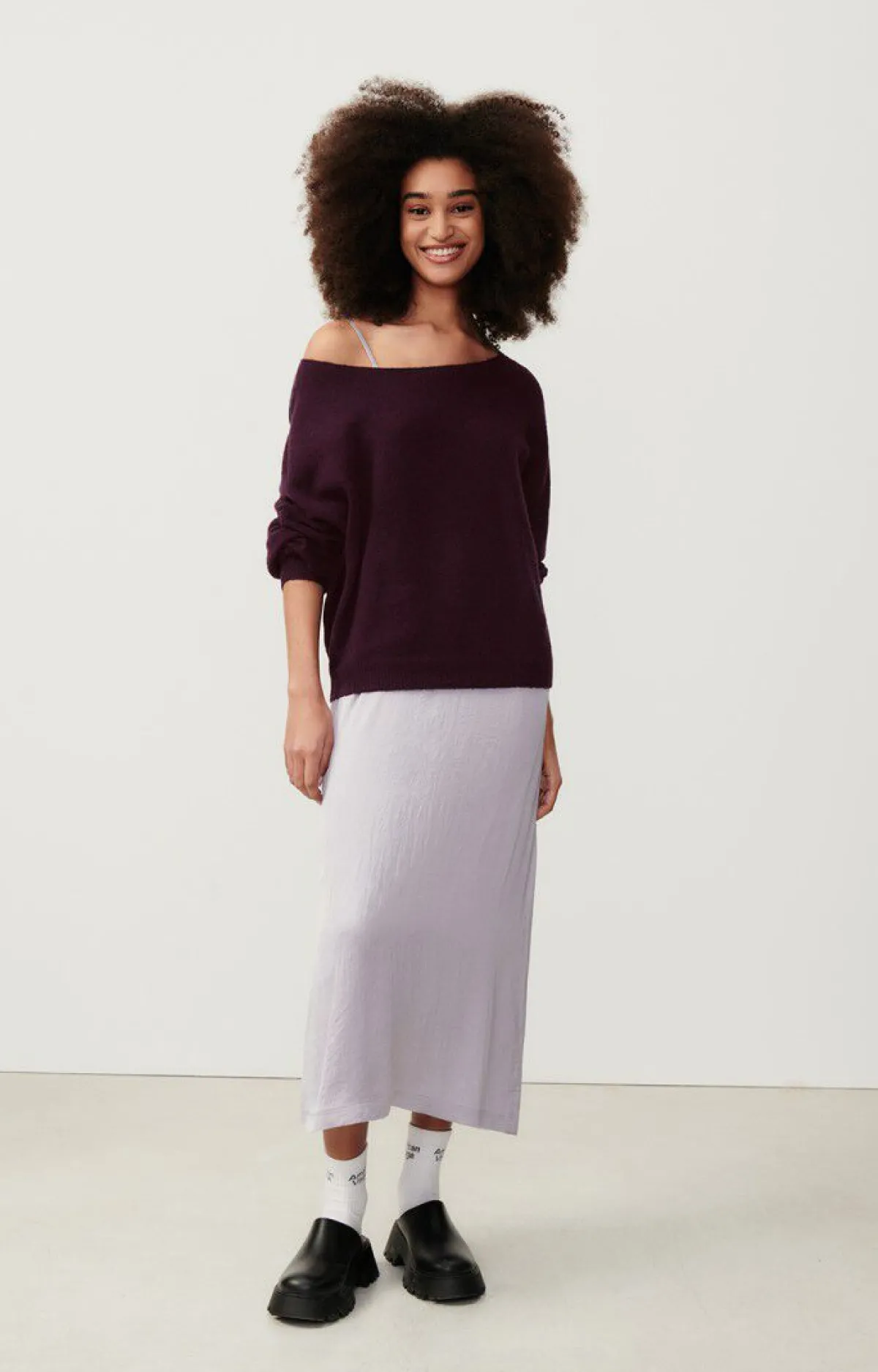 Damen American Vintage |Damenpullover Damsville Moussaka Meliert Schwarzer