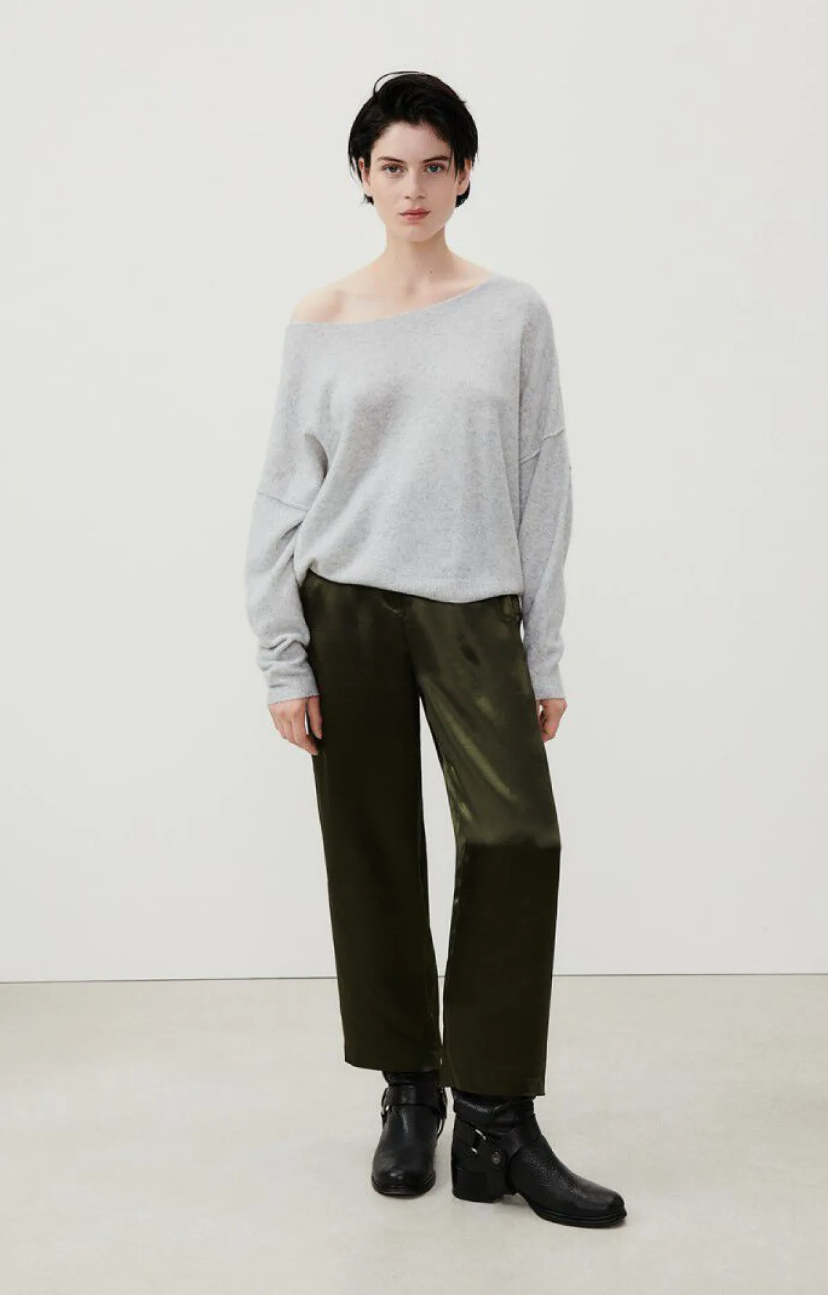 Damen American Vintage |Damenpullover Damsville Grau Meliert