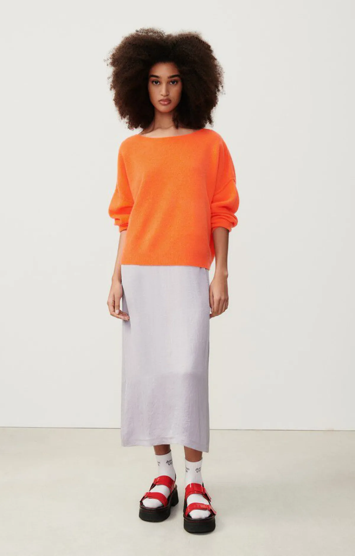 Damen American Vintage |Damenpullover Damsville Leuchtendes Orange