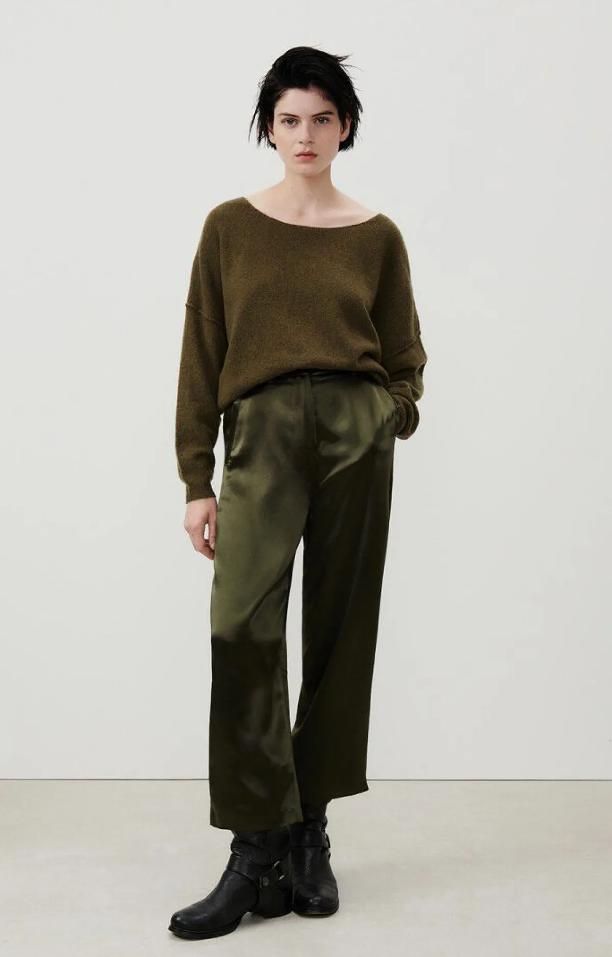 Damen American Vintage |Damenpullover Damsville Khaki Meliert
