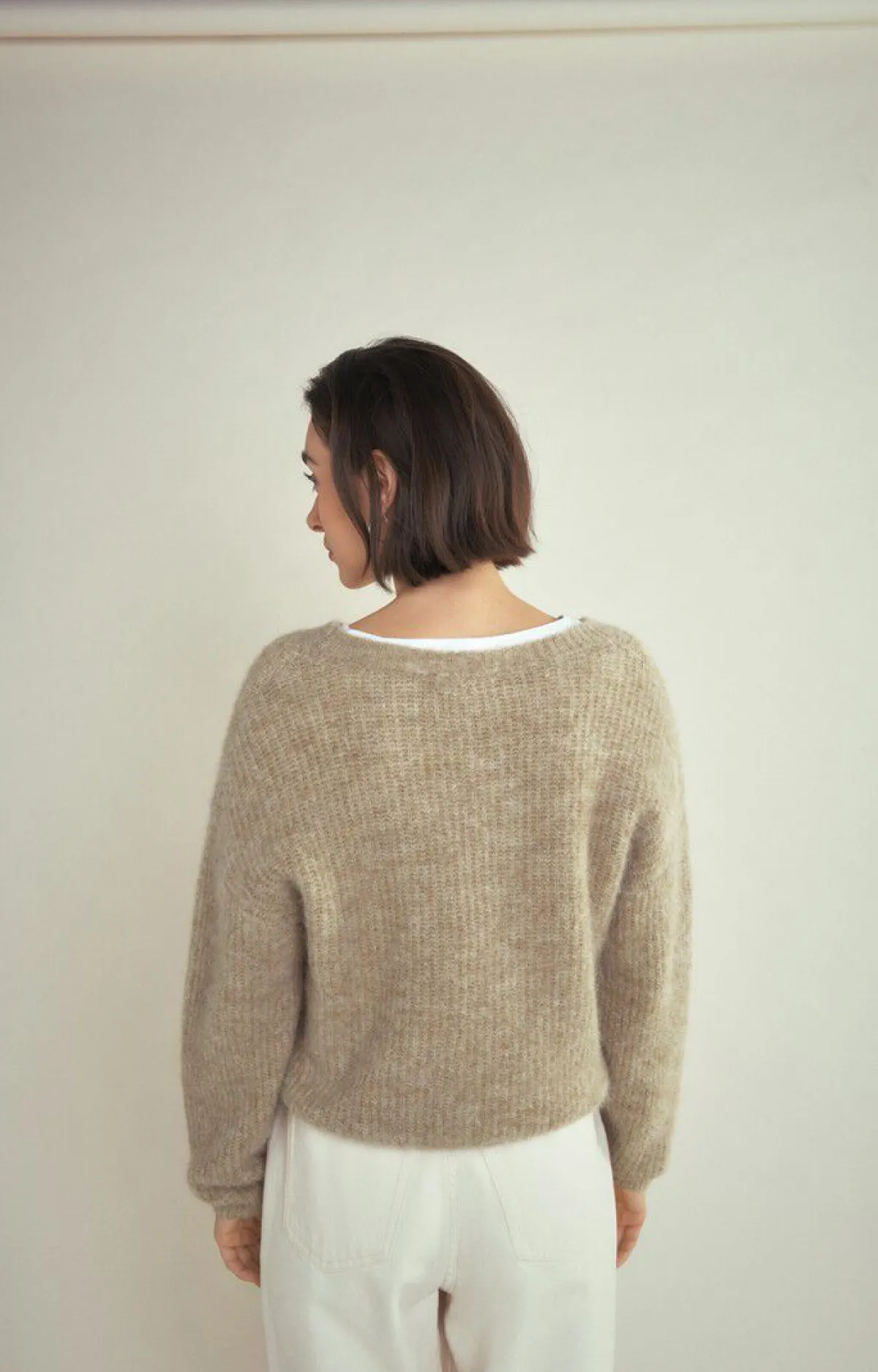 Damen American Vintage |Damenpullover East Beige Meliert
