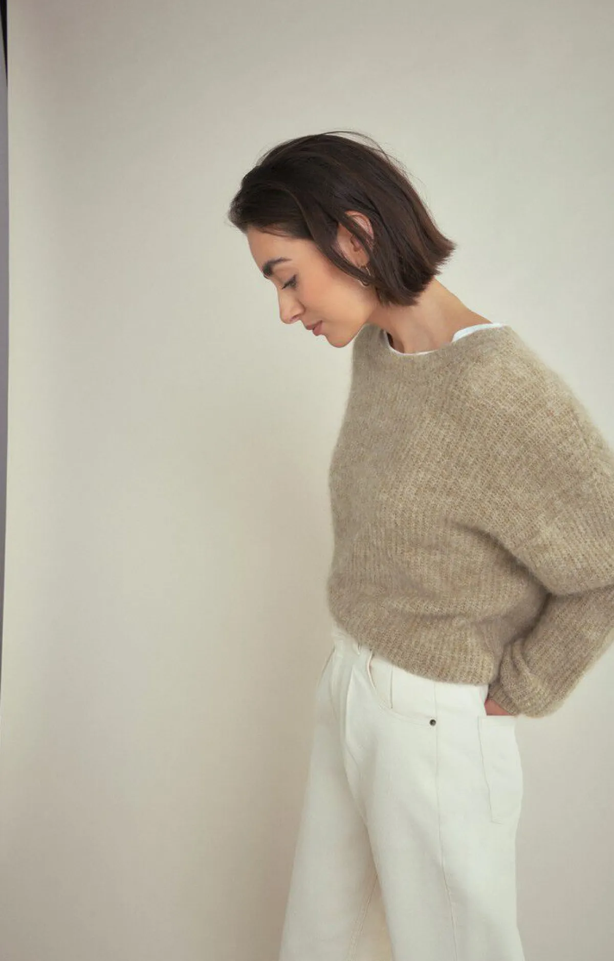 Damen American Vintage |Damenpullover East Beige Meliert