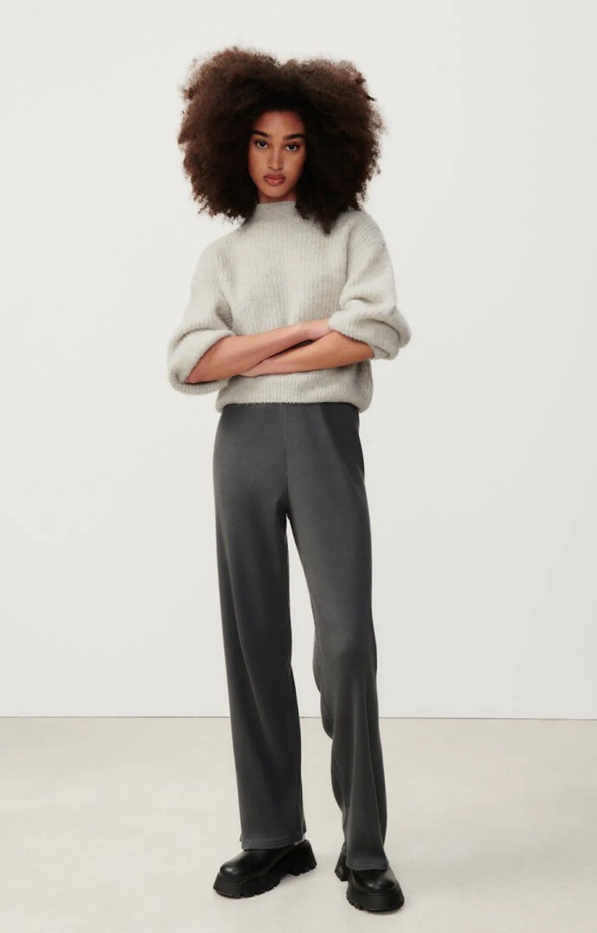 Damen American Vintage |Damenpullover East Pulverschnee Meliert