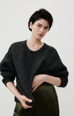 Damen American Vintage |Damenpullover East Anthrazit Meliert