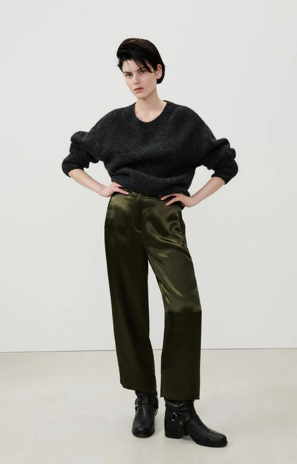 Damen American Vintage |Damenpullover East Anthrazit Meliert