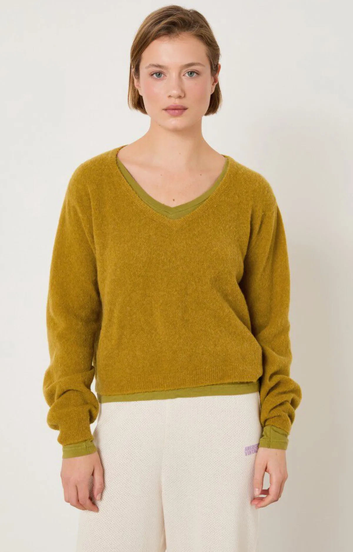 Damen American Vintage |Damenpullover Razpark Safran Meliert