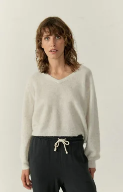 Damen American Vintage |Damenpullover Razpark Ecru Multimeliert
