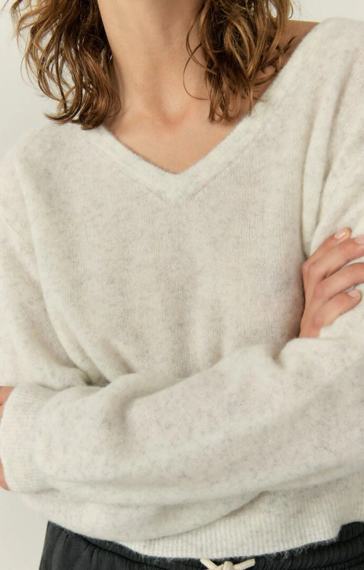 Damen American Vintage |Damenpullover Razpark Ecru Multimeliert