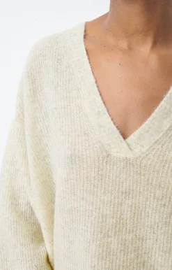 Damen American Vintage |Damenpullover Razpark Ecru Multimeliert