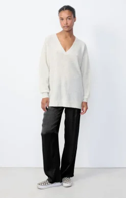Damen American Vintage |Damenpullover Razpark Ecru Multimeliert
