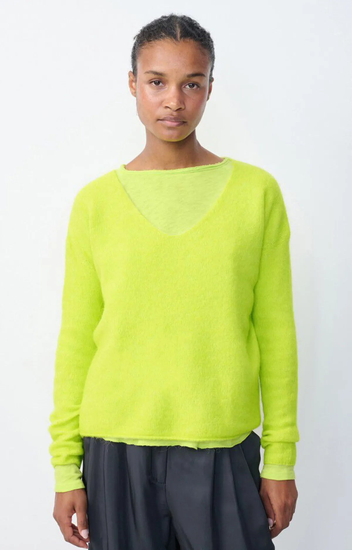 Damen American Vintage |Damenpullover Tyji Neongelb