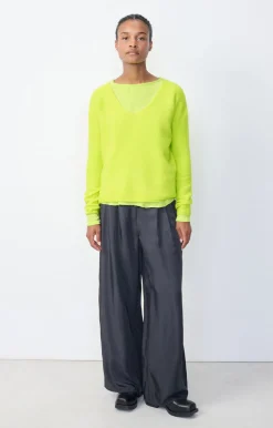 Damen American Vintage |Damenpullover Tyji Neongelb
