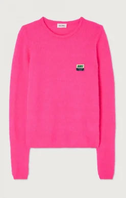 Damen American Vintage |Damenpullover Vitow Neon Pink Meliert