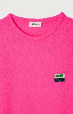 Damen American Vintage |Damenpullover Vitow Neon Pink Meliert